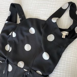 Black and white polka dot jumpsuit